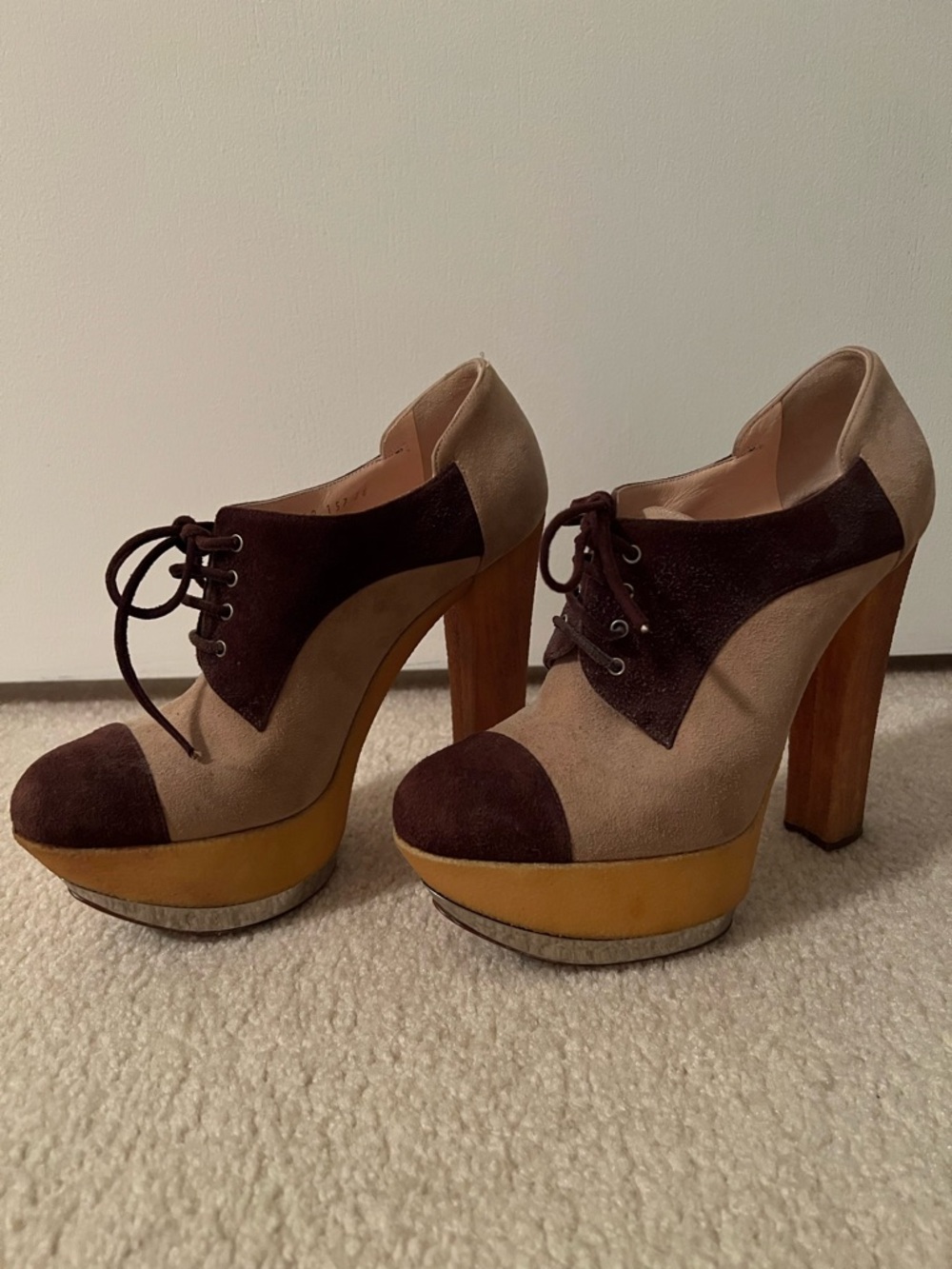 Casadei Brown Platform Ankle Booties 6